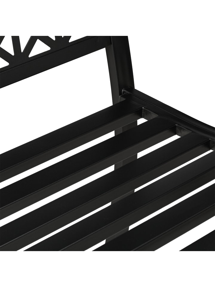 relaxdays Gartenbank in Schwarz - (B)127 x (H)85 x (T)62 cm günstig kaufen onesize