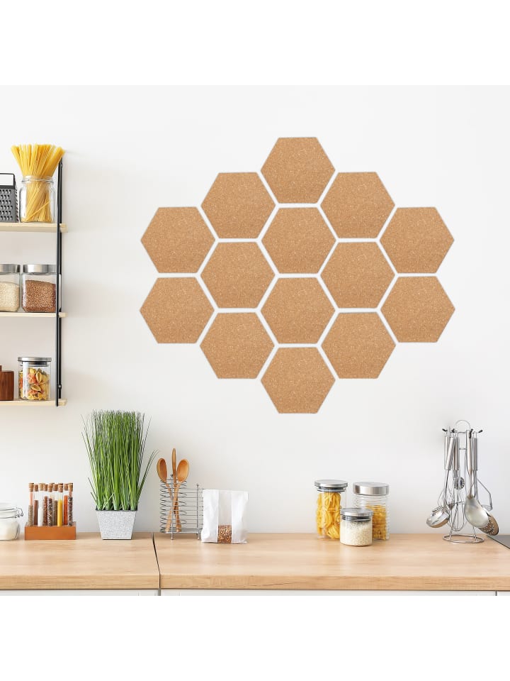 relaxdays 14 x Korkpinnwand in Natur - (B)20 x (H)17,5 x (T)0,5 cm günstig kaufen onesize