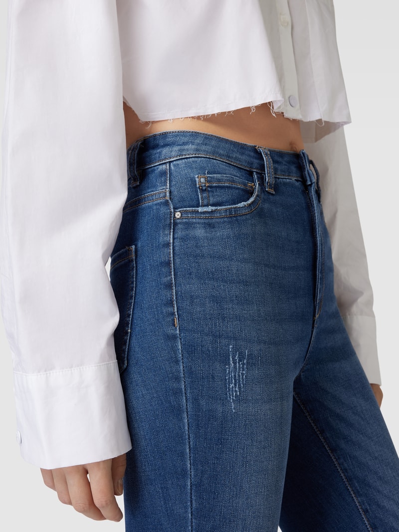 Skinny Fit Jeans mit Eingrifftaschen Modell 'ROSE' in jeans