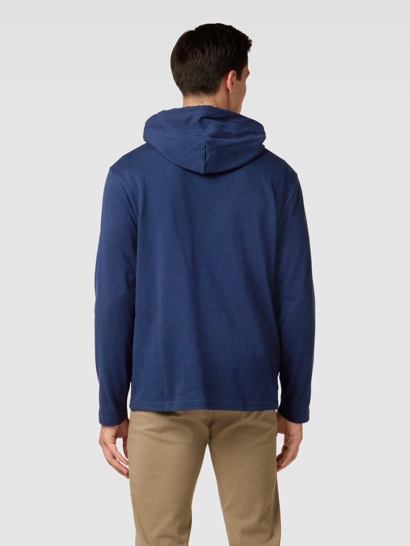 Hoodie mit Logo-Stitching in marineblau