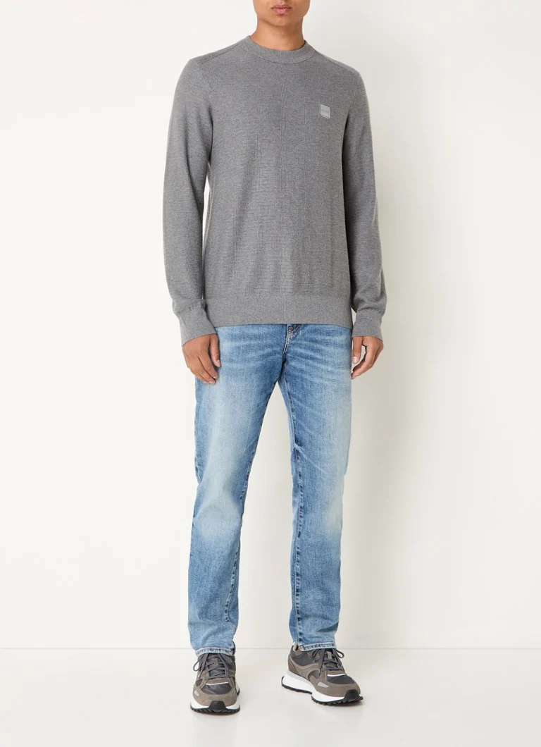 HUGO BOSS Anion fine-knit pullover in cashmere blend