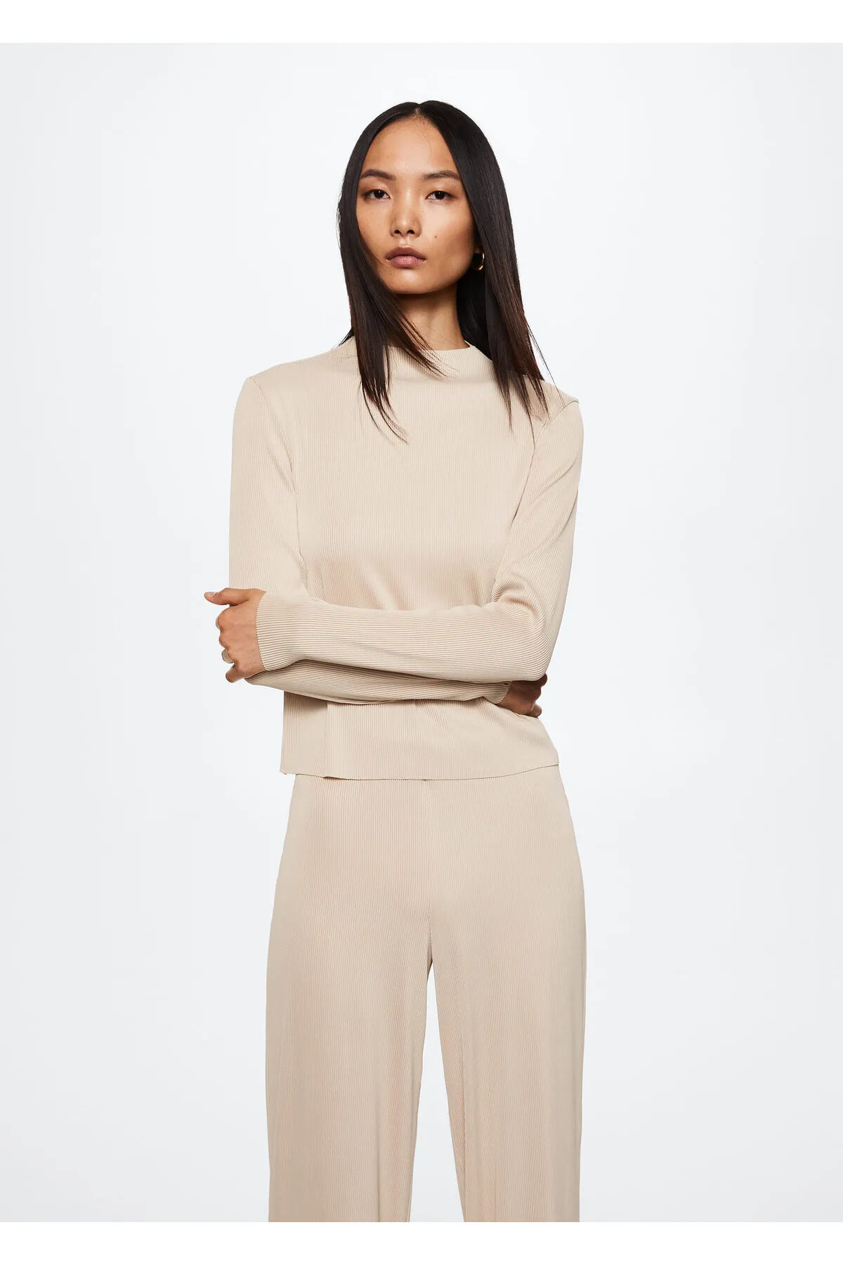MANGO  Beige Damenhose 37043840