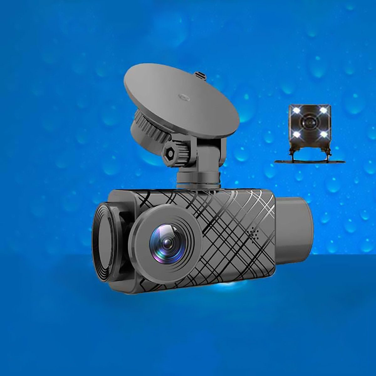 Yoyaxi Simultane Videoaufnahme mit drei Linsen Dashcam (Nachtsicht, Parkmodus und Bewegungserkennung für mehr Sicherheit)