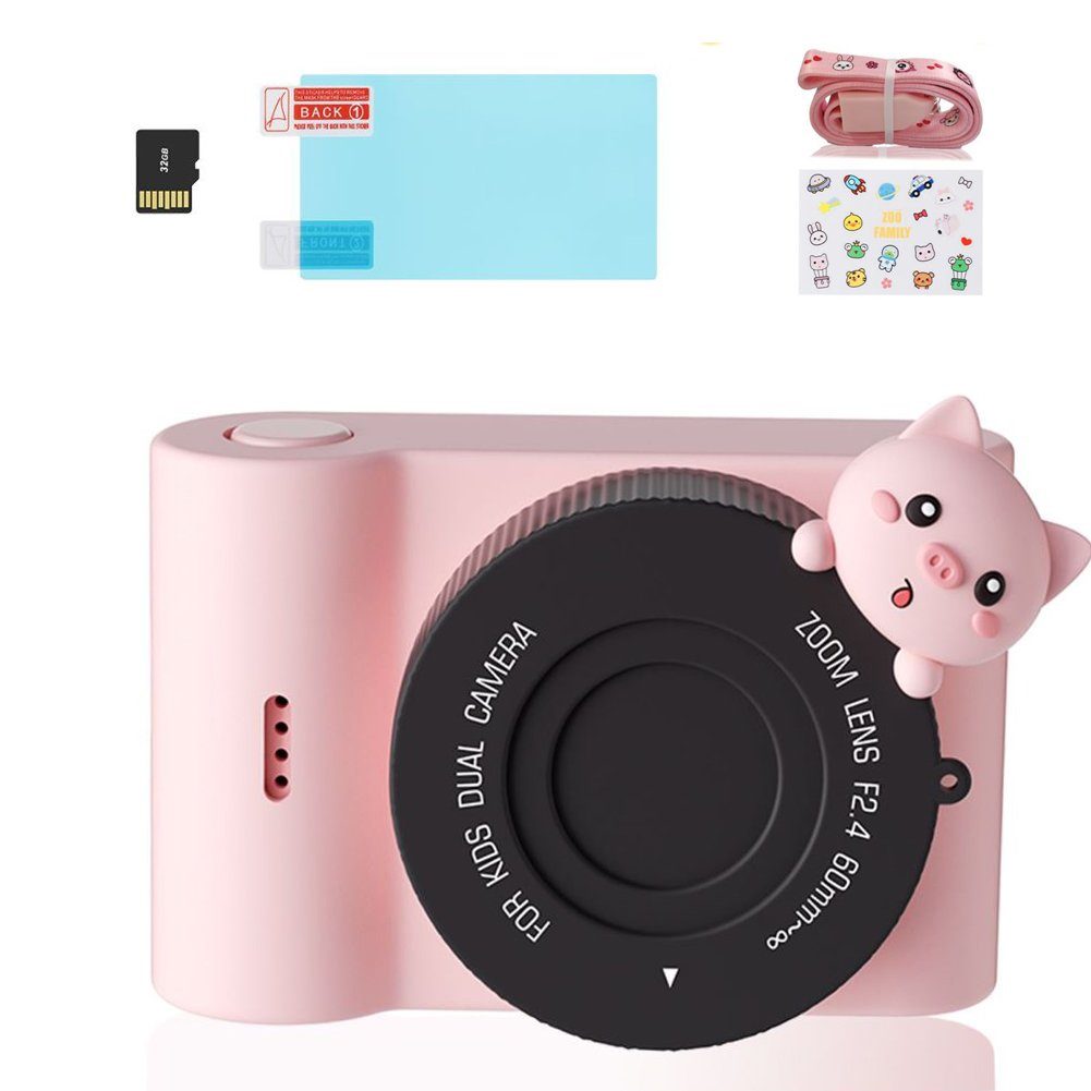 A Ade 48MP 1080P Digitalkamera Kinder, Doppelkamera Kinderkamera (48 MP, WLAN (Wi-Fi), inkl. mit 32GB TF-Karte)