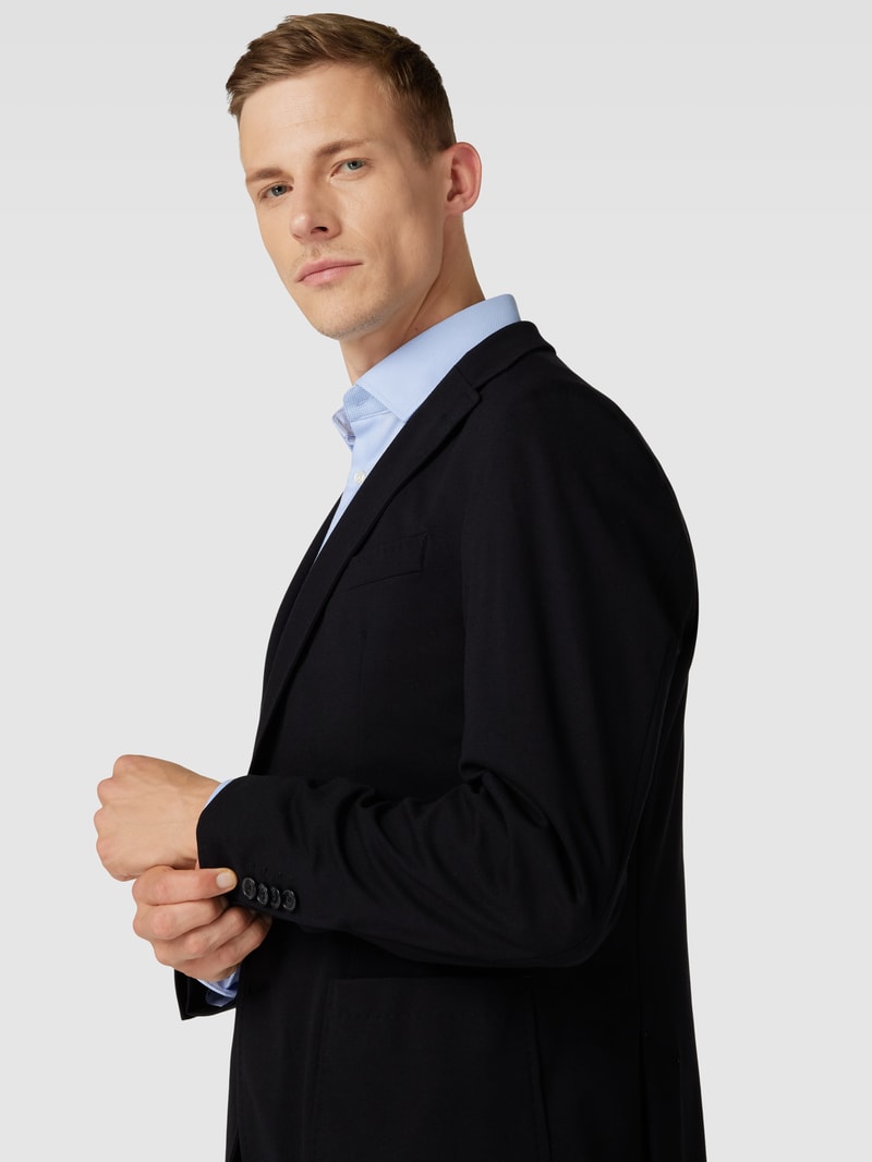 Slim Fit 2-Knopfsakko mit Anstecknadel Modell 'Seba' in schwarz