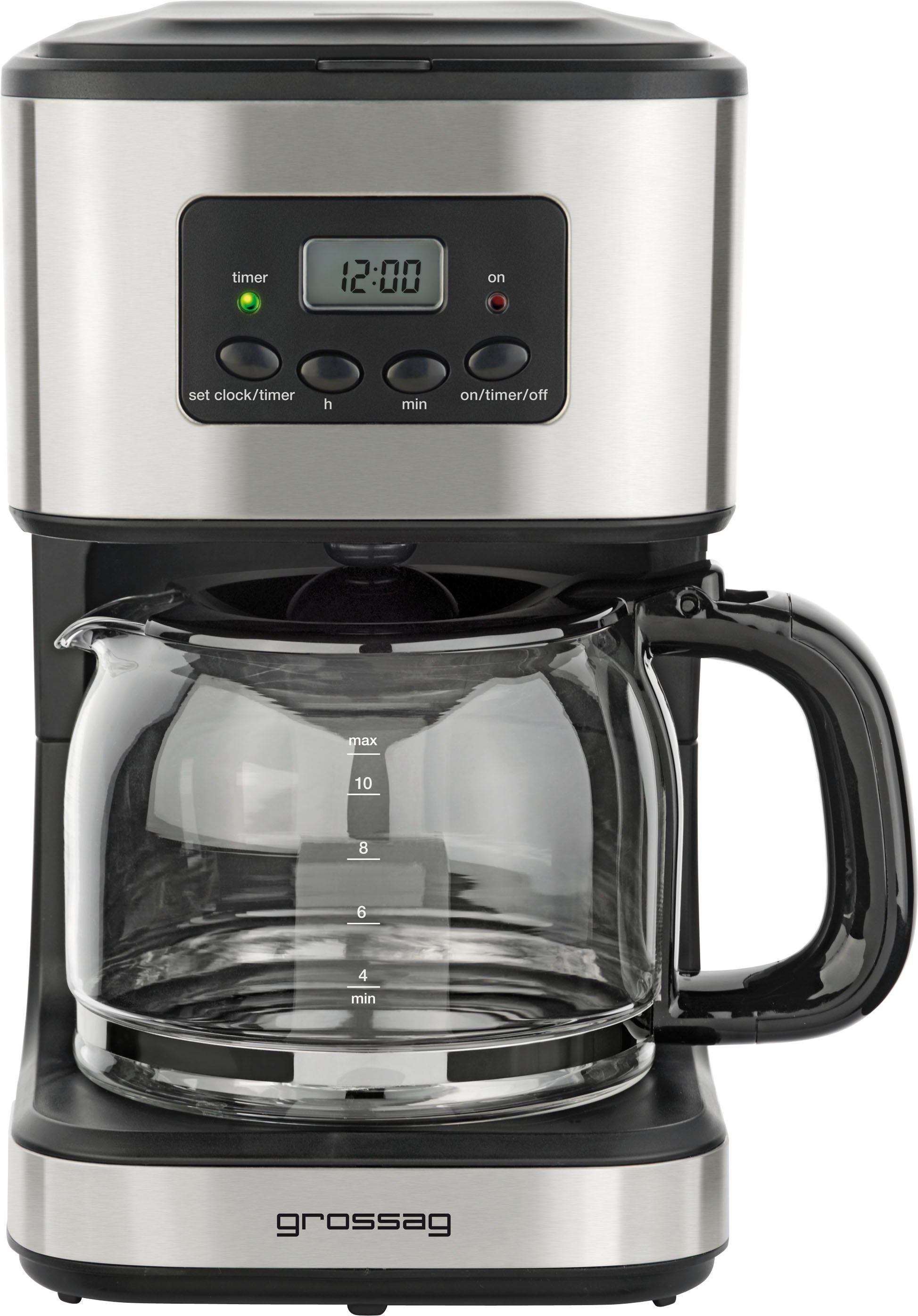 grossag Filterkaffeemaschine KA 46 mit Timer, 1,5l Kaffeekanne, Papierfilter 1x4