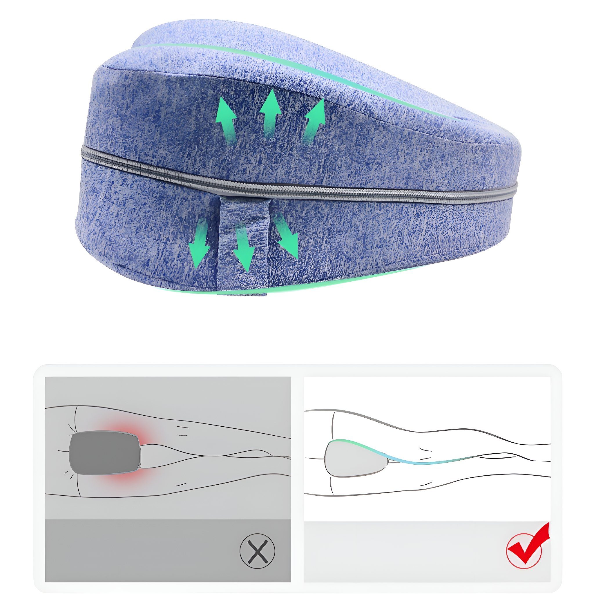 ZAO Yogakissen Herzförmiges Beinkissen aus Memory Foam