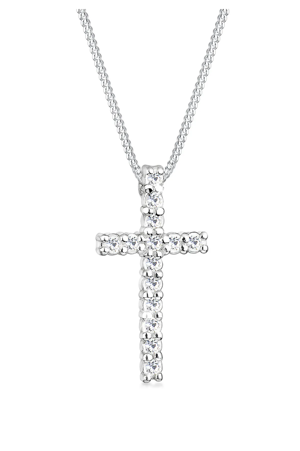 ELLI  Halskette Kreuz Kristalle 925 Silber Kommunion