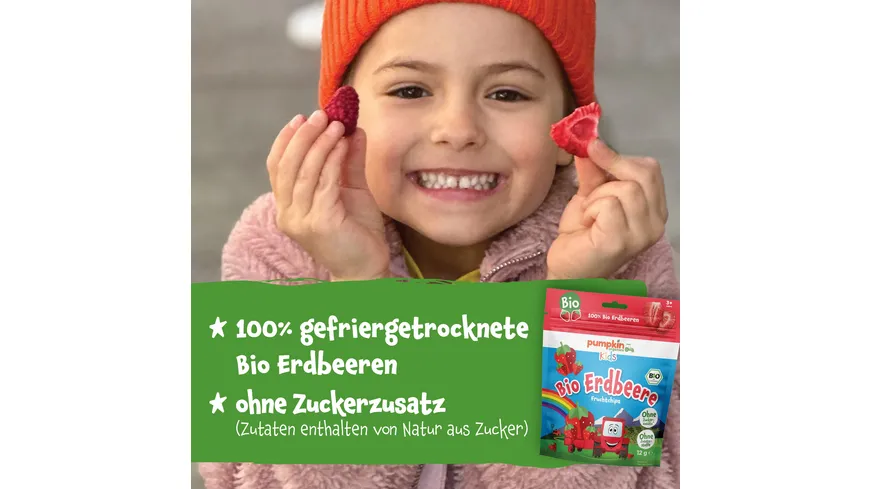 pumpkin organics Bio Erdbeere Fruchtchips 12 g