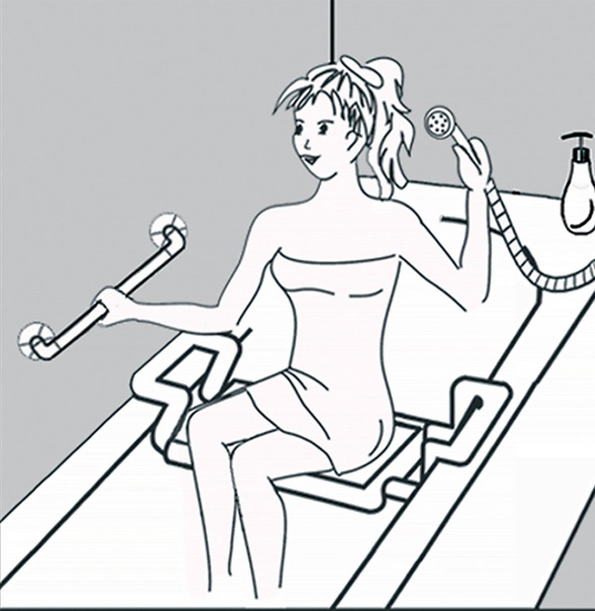 MSV Badewanneneinhängesitz Badewannensitz ausziehbar 50-70 cm, belastbar bis 150 kg, Zum einfachen Einhängen, passend für alle Standard-Badewannen durch anpassbare Breite, Sitzfläche ca. 36 x 26 cm
