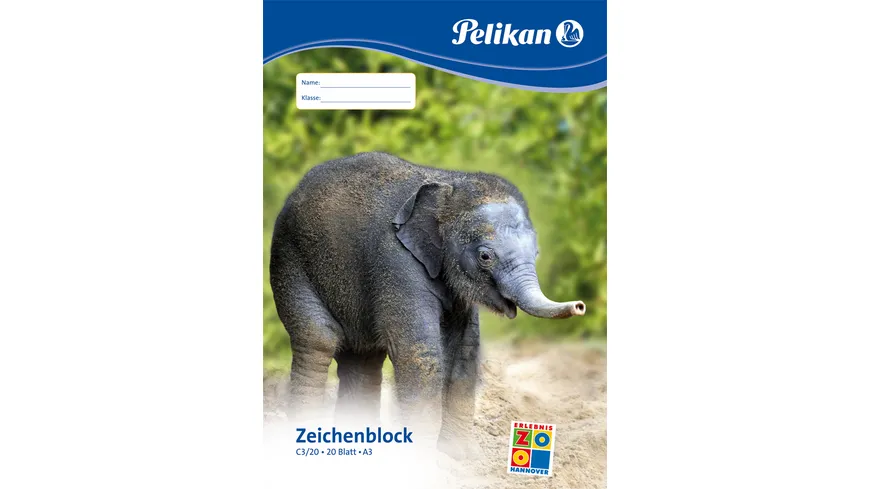 Pelikan Zeichenblock A3 sortiert 20 Blatt 100g/qm