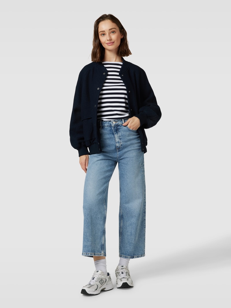 Longsleeve mit Streifenmuster in dunkelblau