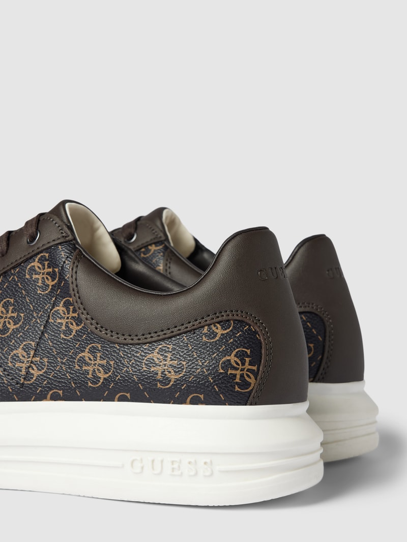Sneaker mit Label-Print Modell 'VIBO' in mittelbraun