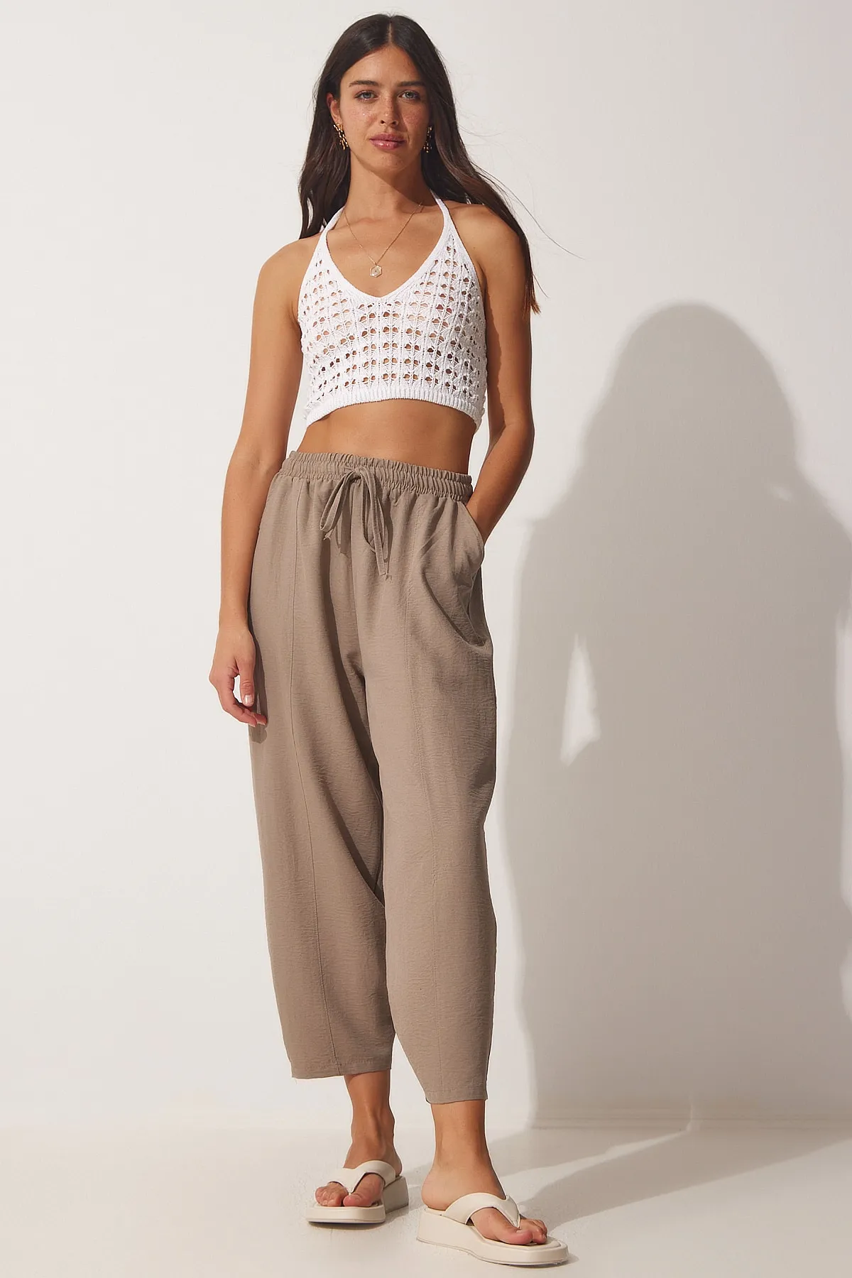 Happiness İstanbul  Shalwar-Hose aus Nerzleinen für Damen DZ00081