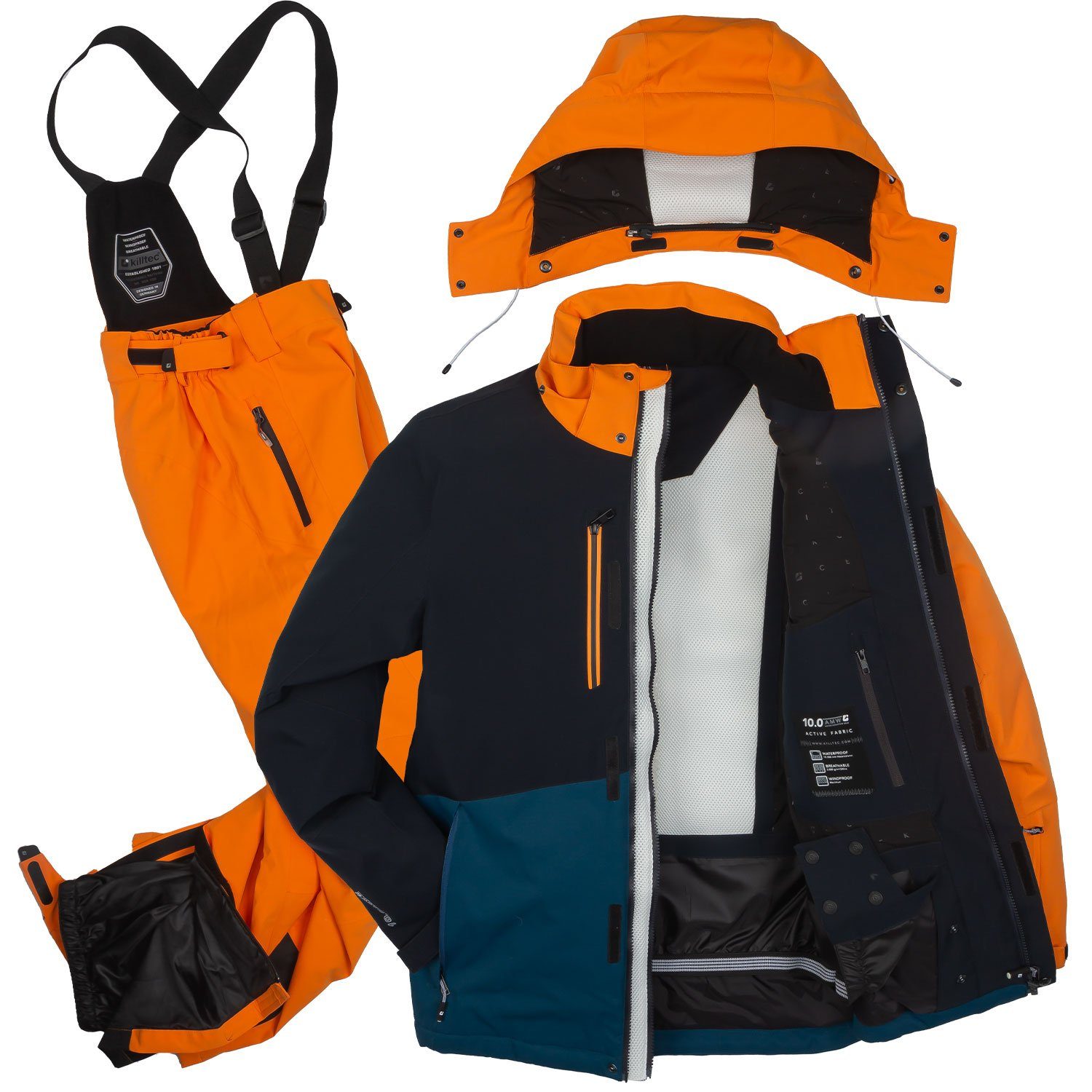 Killtec Skianzug Herren Skijacke + Skihose Farb- Größenwahl (blau/orange/schwarz)