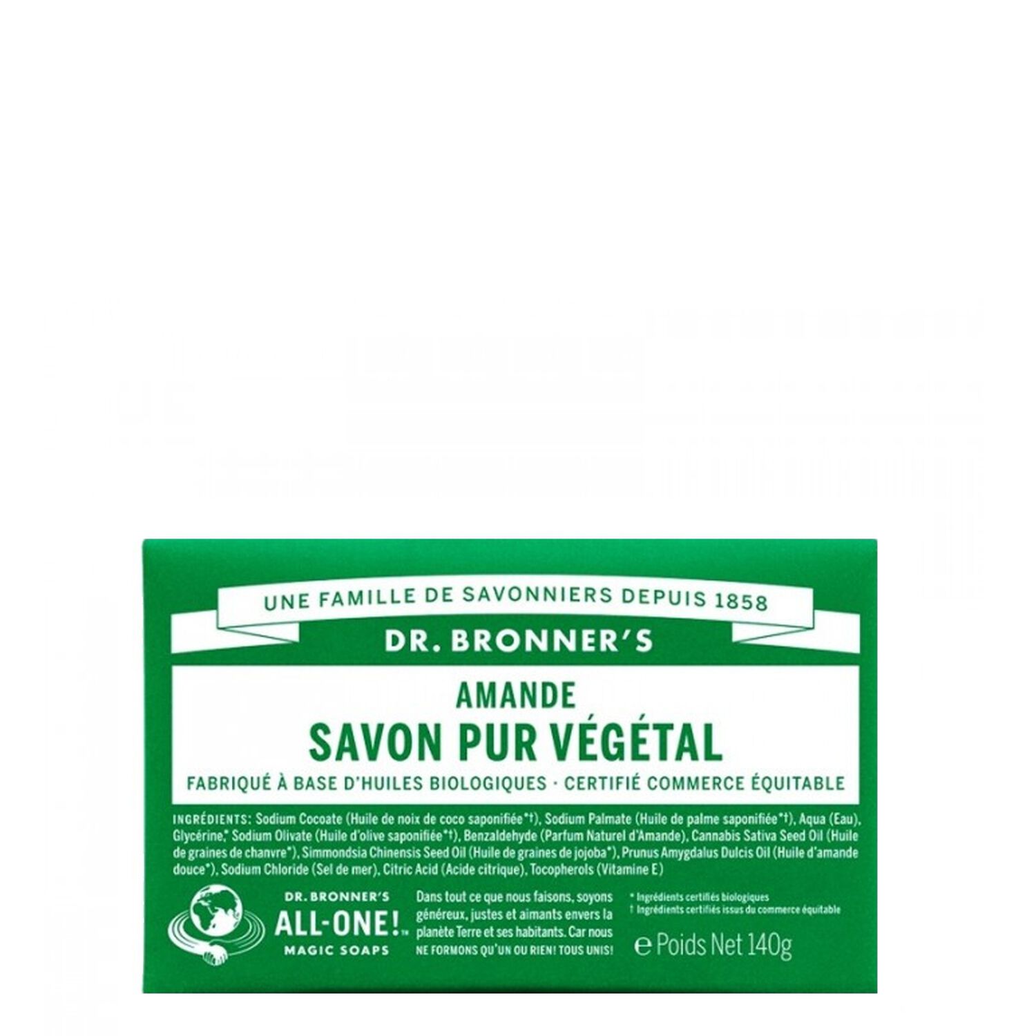 Dr Bronners Savon Solide A L'Amande 140 g