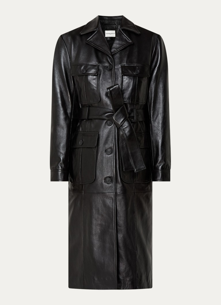 Claudie Pierlot  Chrisly mantel van lamsleer met klepzakken
