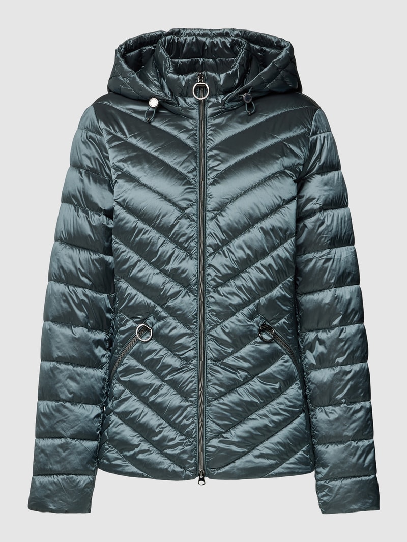 Steppjacke mit Stehkragen in marineblau