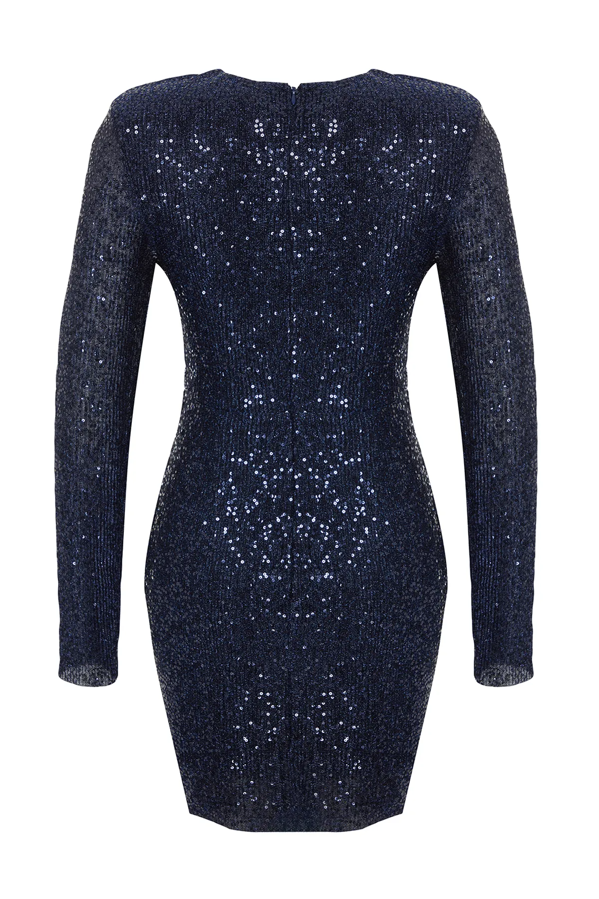 Trendyol Collection  Marineblaues, figurbetontes, elegantes Abendkleid mit Pailletten TPRAW24EL00234