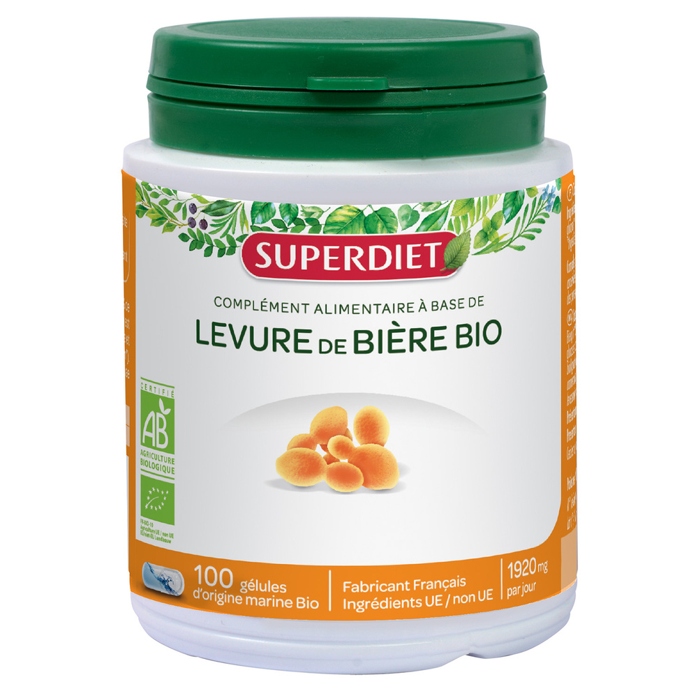 super diet SUPERDIET - LEVURE DE BIERE BIO - Beauté de la peau - 100 gélules 05 - COMPLEMENTS ALIMENTAIRES