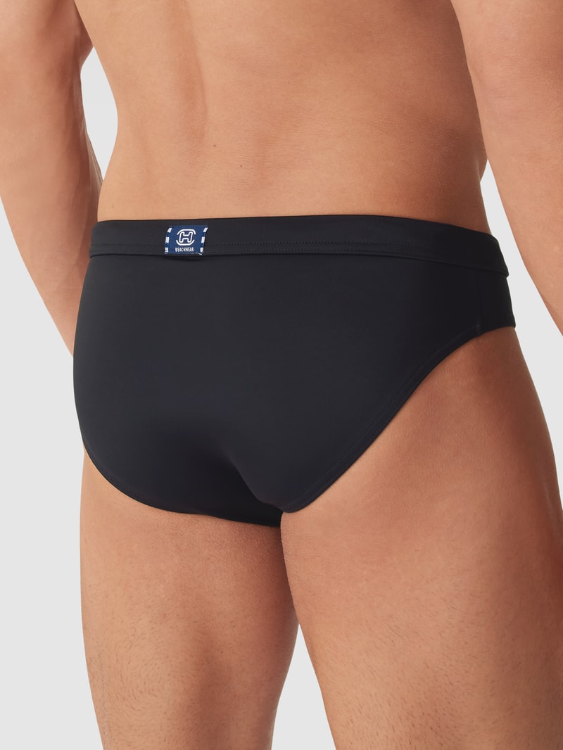 Badehose mit elastischem Bund in schwarz