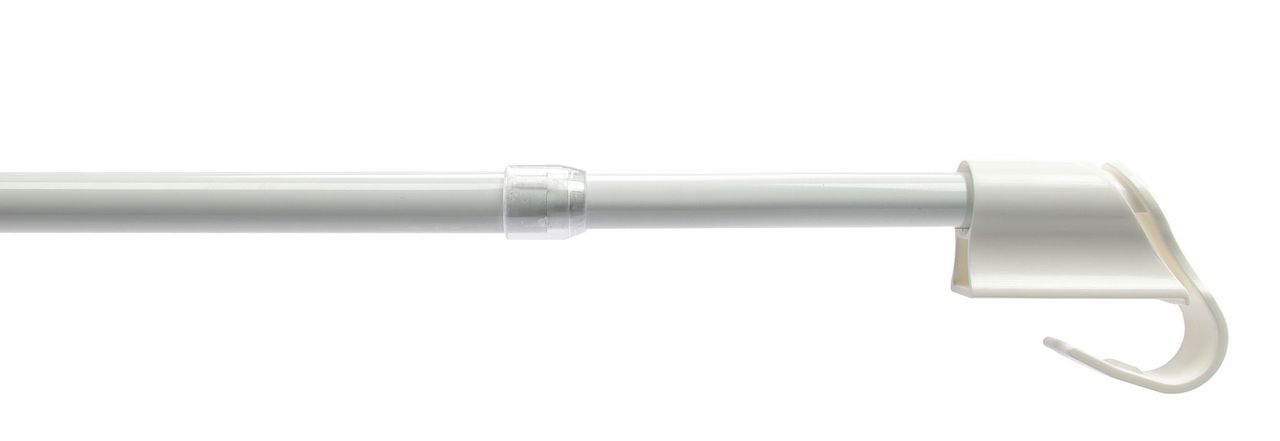 Bella Casa Bistrostange, Scheibengardinenstange 12 mm Ø, Klemmträgermontage, weiß, ausziehbar 55-85 cm