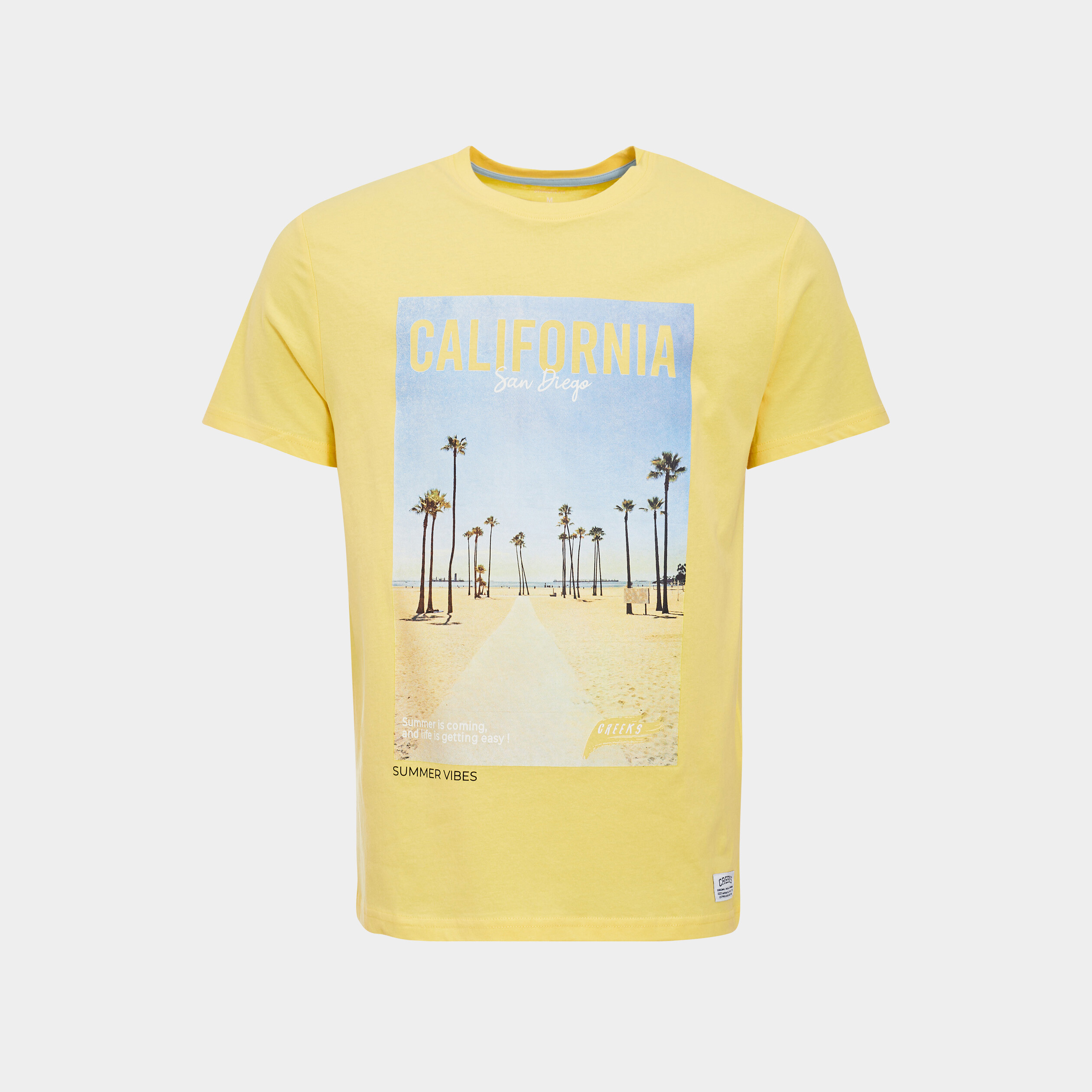 T-shirt manches courtes Creeks jaune citron homme | La Halle