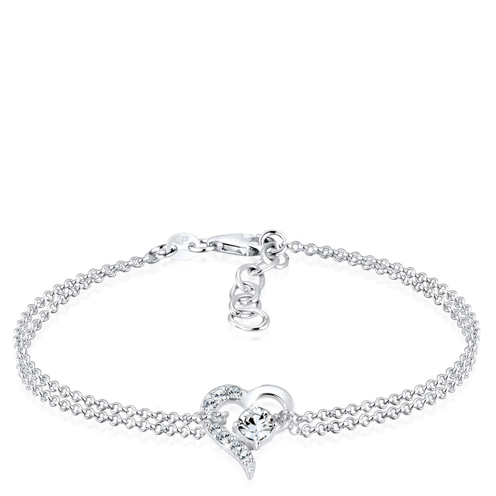 Elli Elli by Julie & Grace Bracelet Coeur Amour avec des Cristaux Bracelet Femme - (92 Bracelet