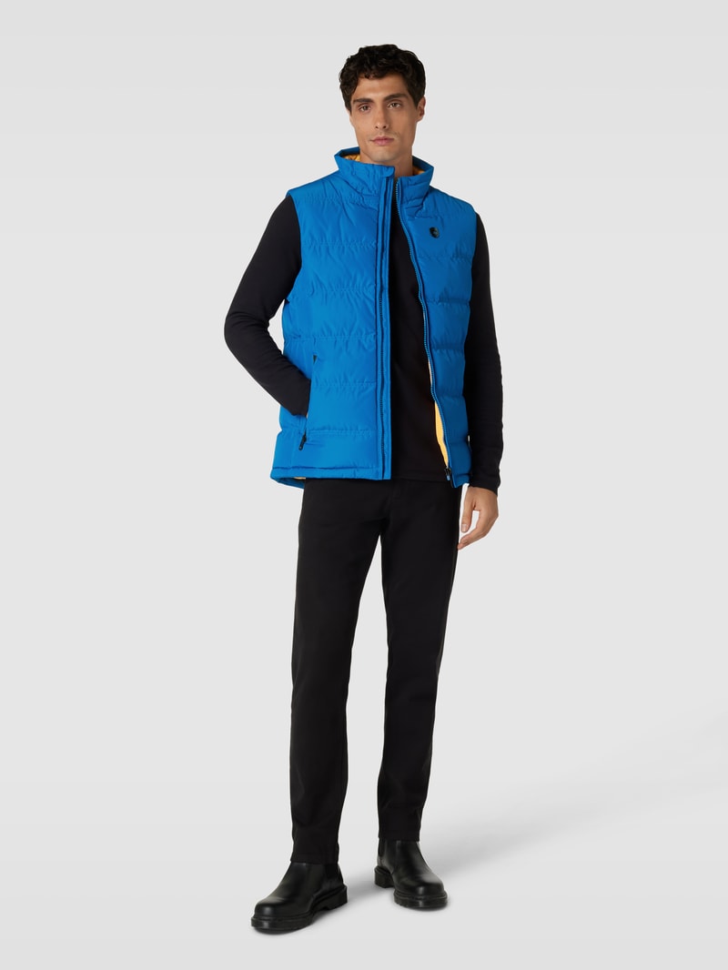 Steppweste mit Label-Applikation Modell 'SNOWDOME' in aqua blau