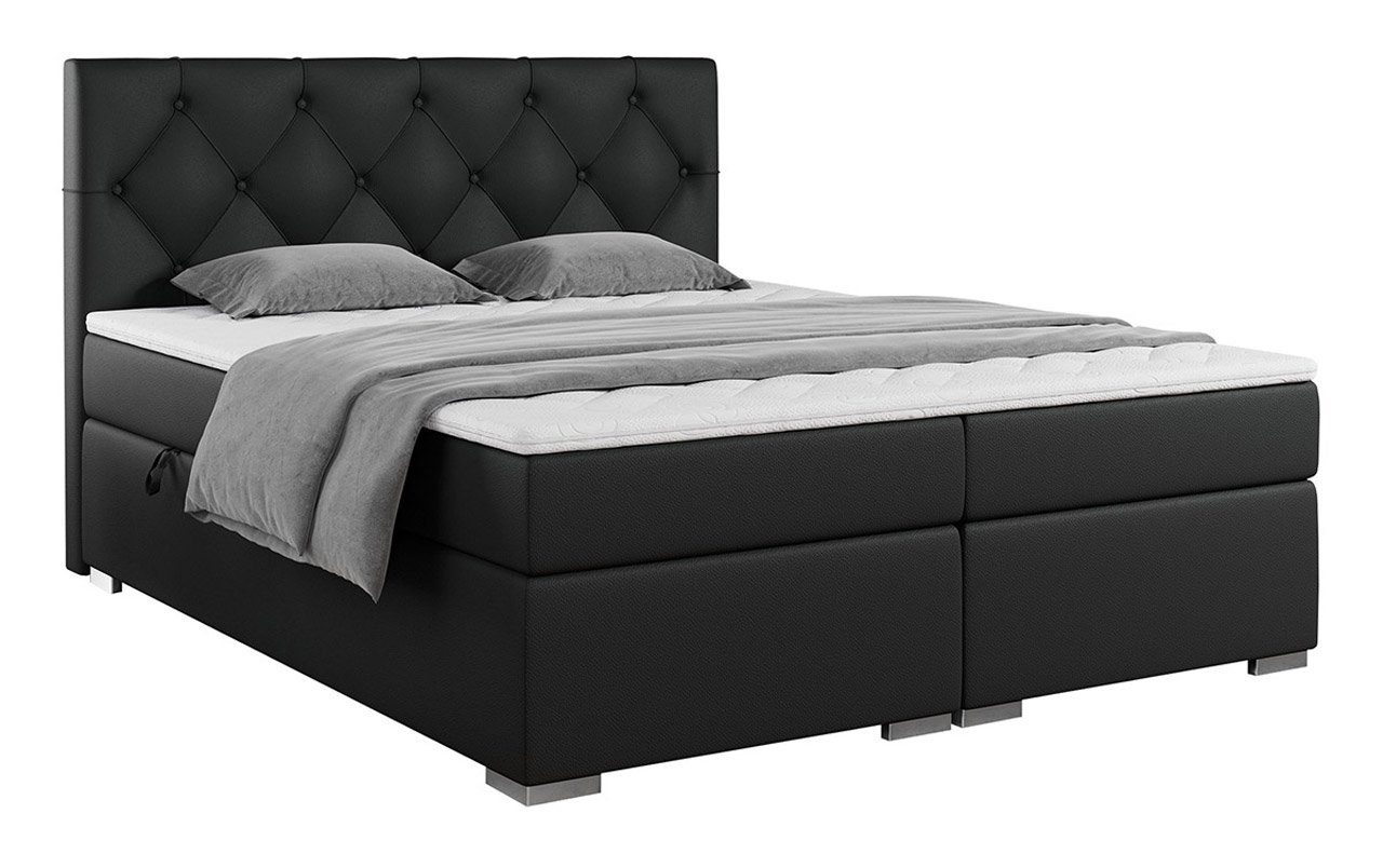 MKS MÖBEL Boxspringbett ALDA, Doppelbett mit Multipocket-Matratze - Modern Bett