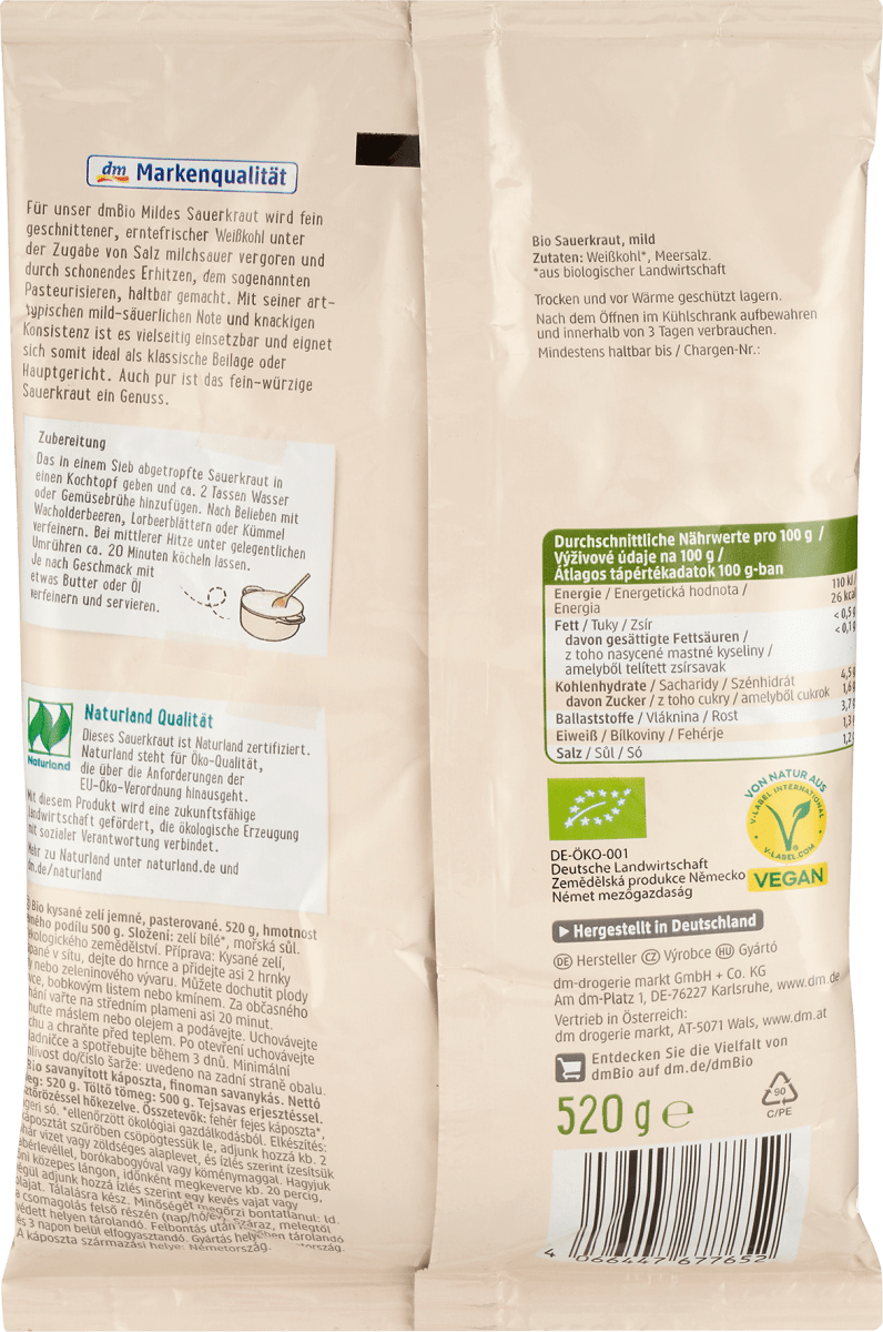 Mildes Sauerkraut, 520 g