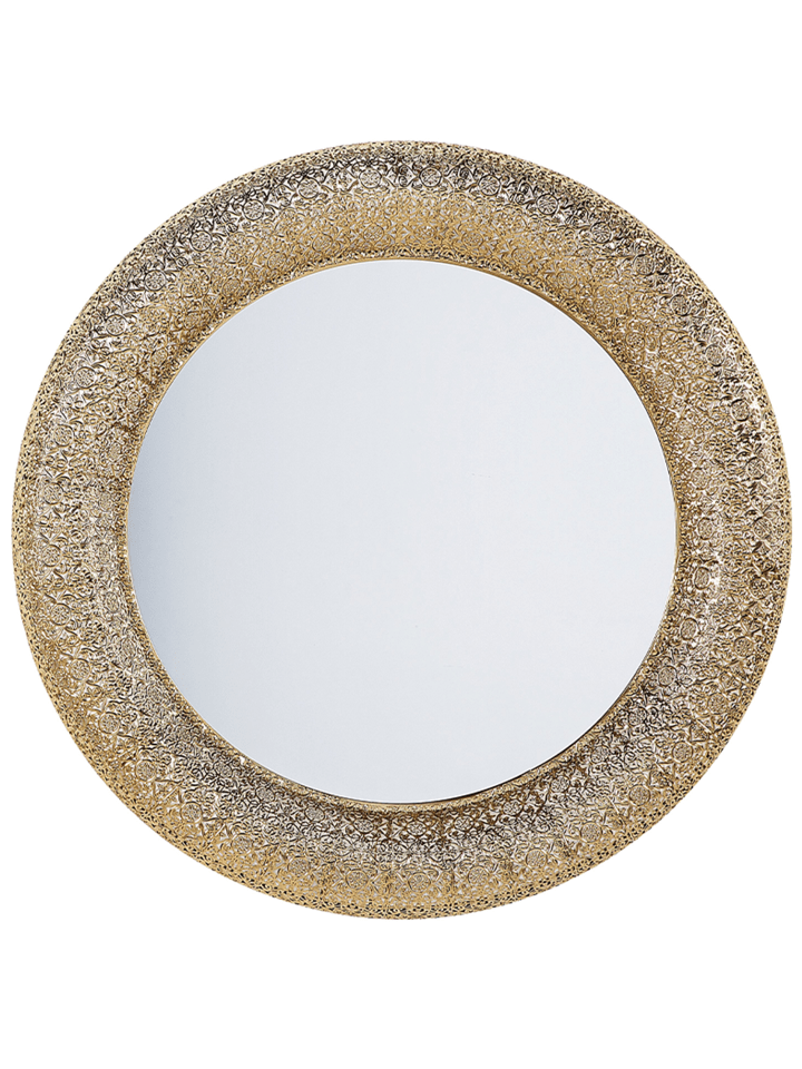 Beliani Wandspiegel CHANNAY in Gold - (W) 80 x (H) 80 x (L) 5 cm günstig kaufen onesize