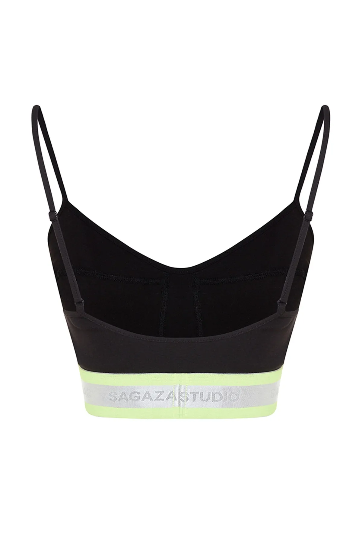 Trendyol Collection  X Sagaza Studio detailliertes Bustier aus schwarzem Gummi TCLSS23BS00008
