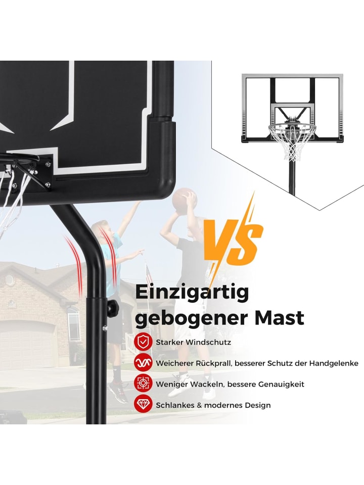 COSTWAY Basketballständer 210-260cm in Schwarz günstig kaufen onesize