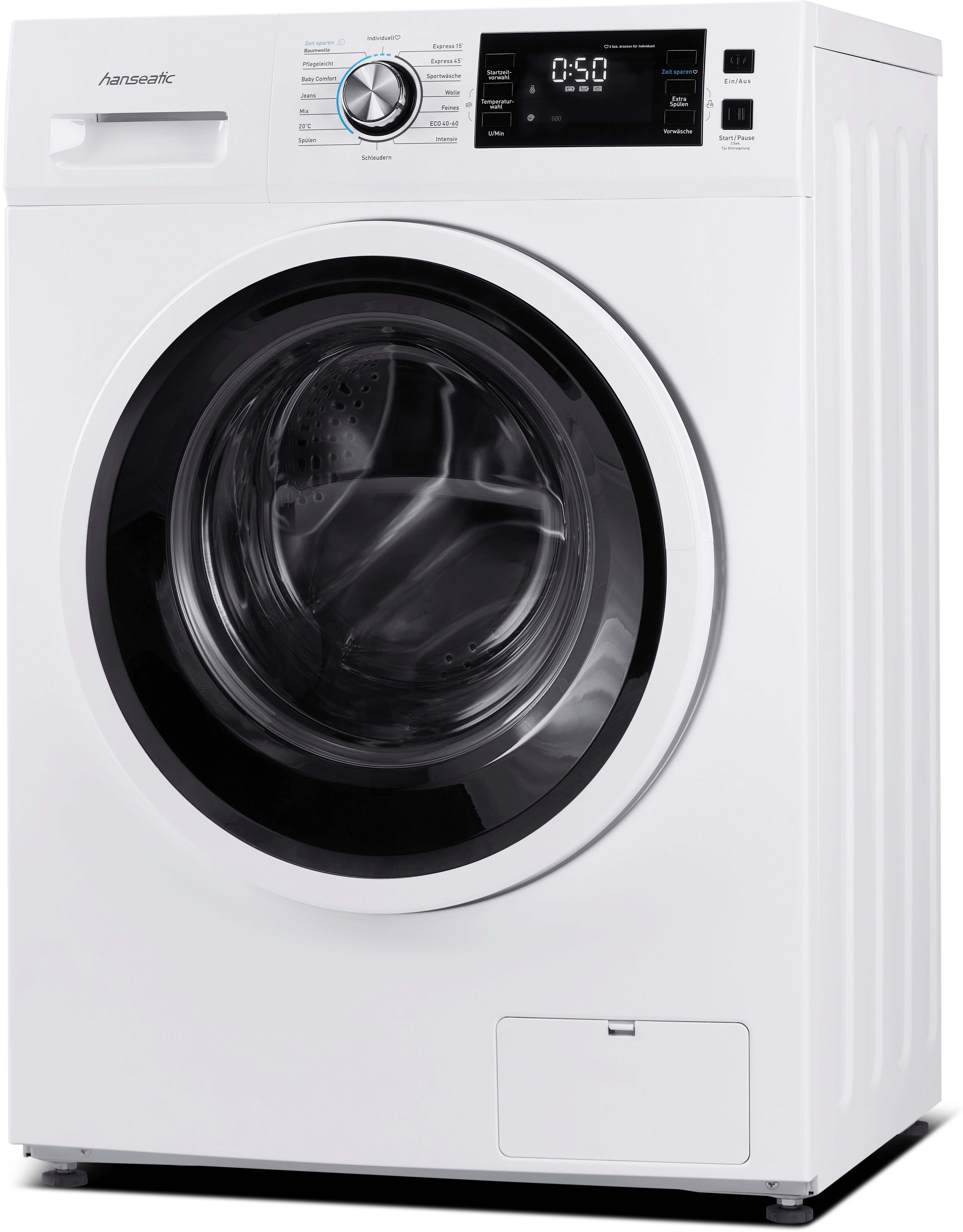 Hanseatic Waschmaschine HWMB814C, 8 kg, 1400 U/min, Startzeitvorwahl, Kurzprogramme