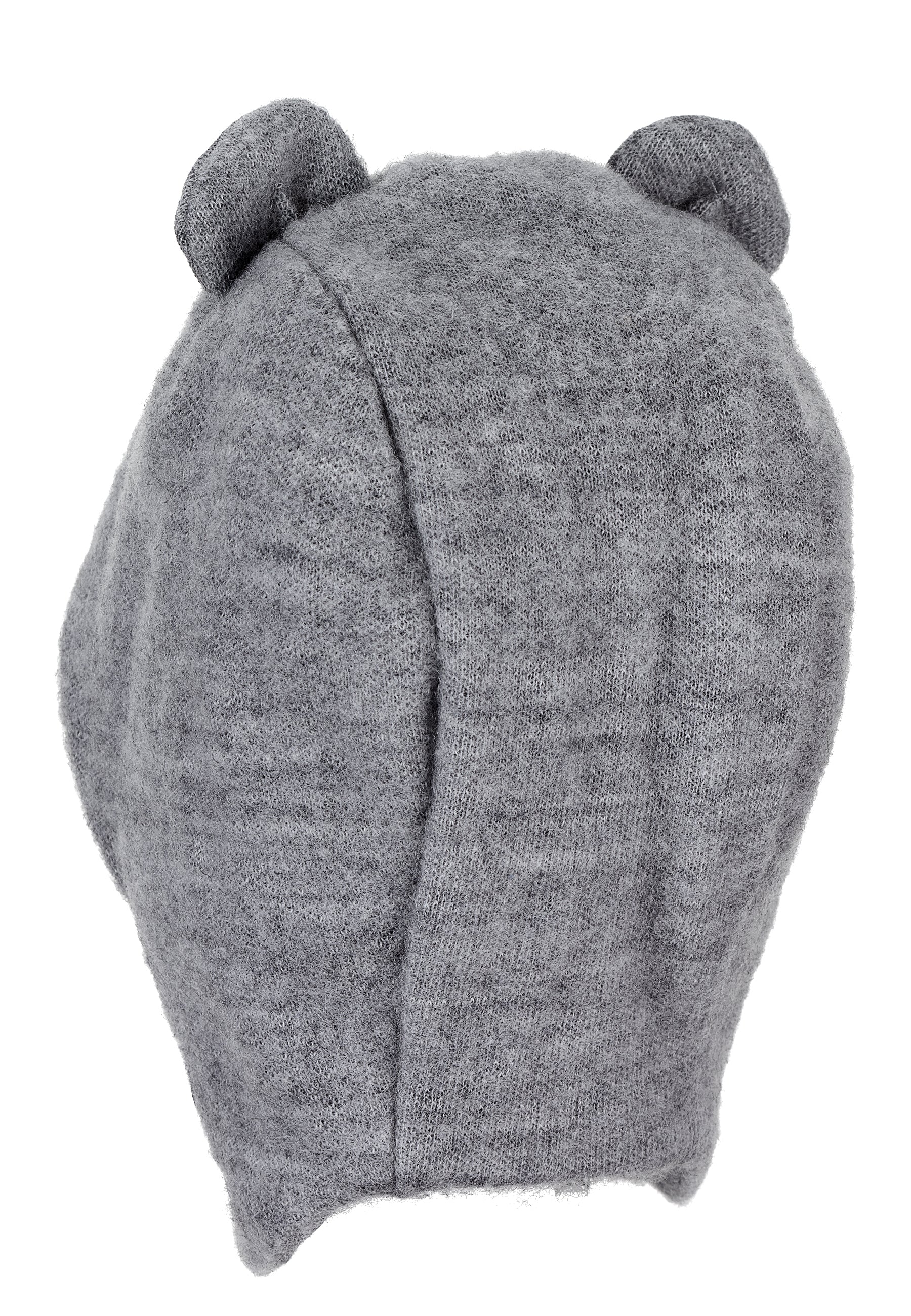 Schalmütze aus Wolle (Merino) mit 3D Ohren