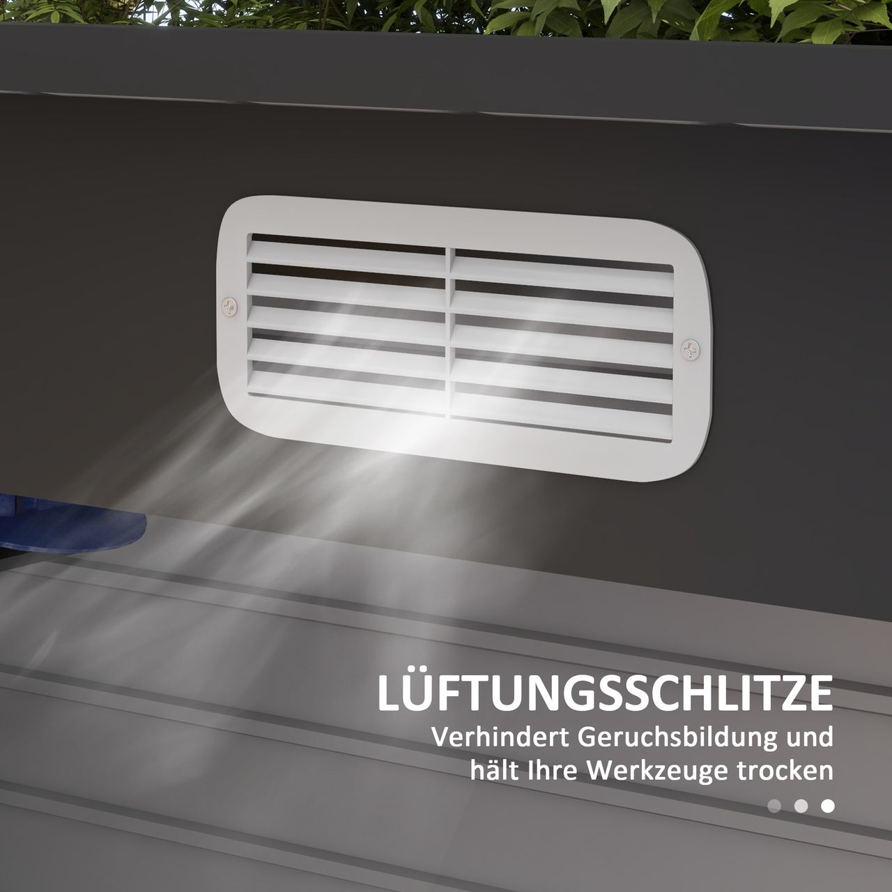 Outsunny Outsunny Gerätehaus aus Stahl, 2,7 m² Geräteschuppen mit Doppeltür, Schloss Grau
