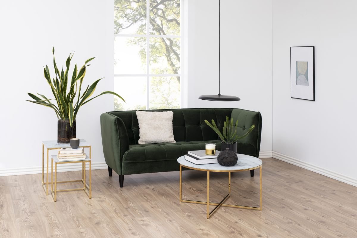 Couchtisch Alisma Weiß Gold Ø 80 cm