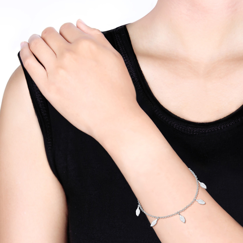Elli Elli Bracelet Erbskette Feder Bettelarmband Boho Look 925 Silber Bracelet
