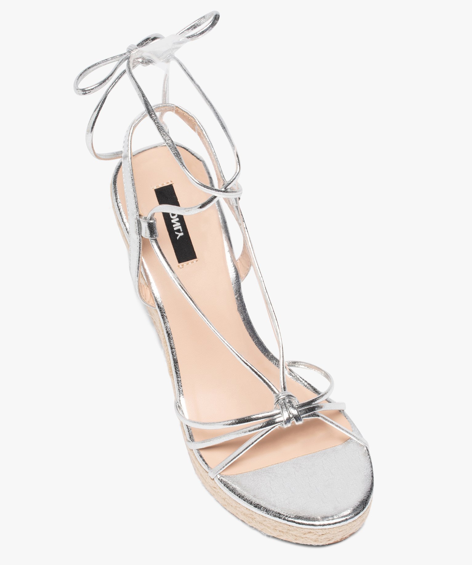 Sandales femme à talon compensé et fines brides Only argent | GEMO