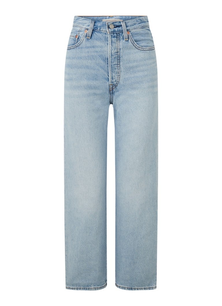 Levi's Ribcage džínsy s vysokým pásom a rovnými nohavicami, skrátené s jemným praním