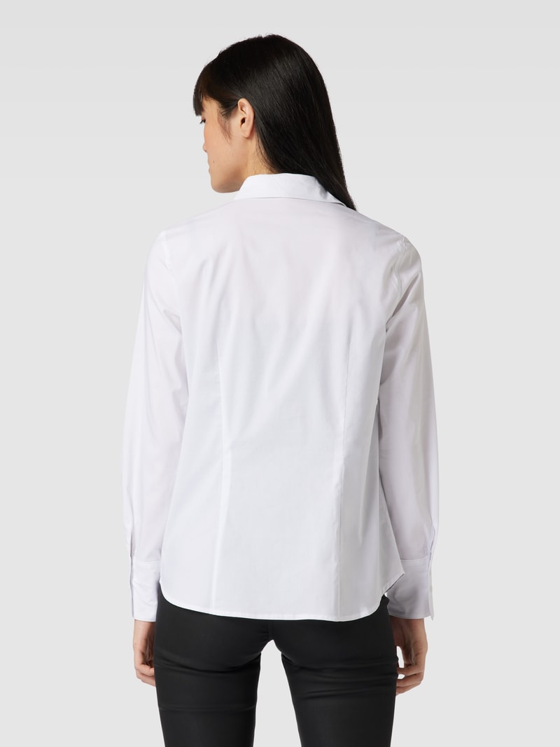 Bluse mit Hemdblusenkragen in weiß
