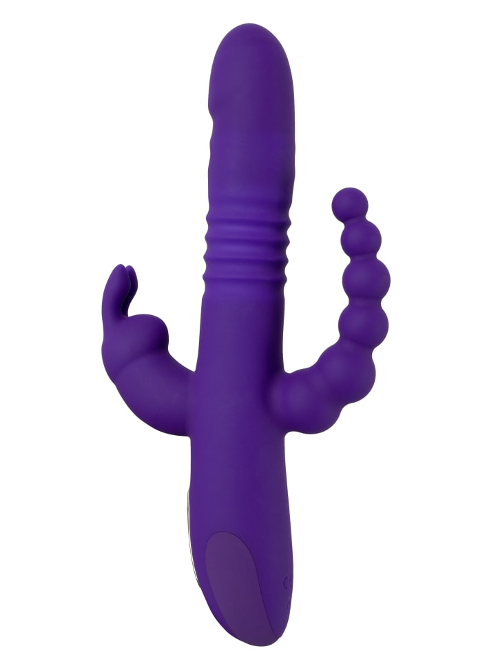 Sweet Smile Vib mit Stoßfunktion und Klitorisreizer Thrusting Pearl Triple in lila günstig kaufen 26 cm