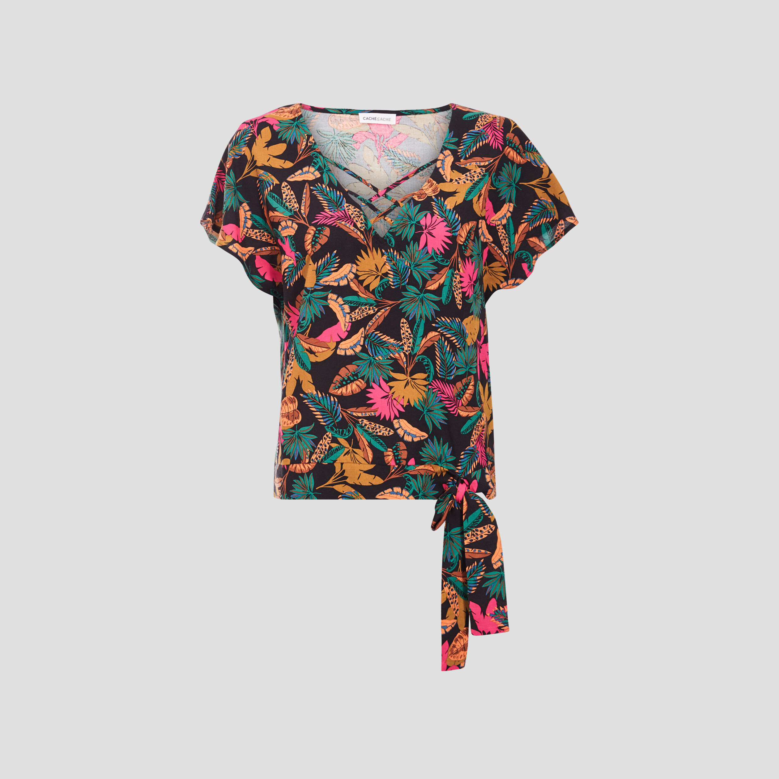 Blouse manches courtes noir femme | Cache Cache