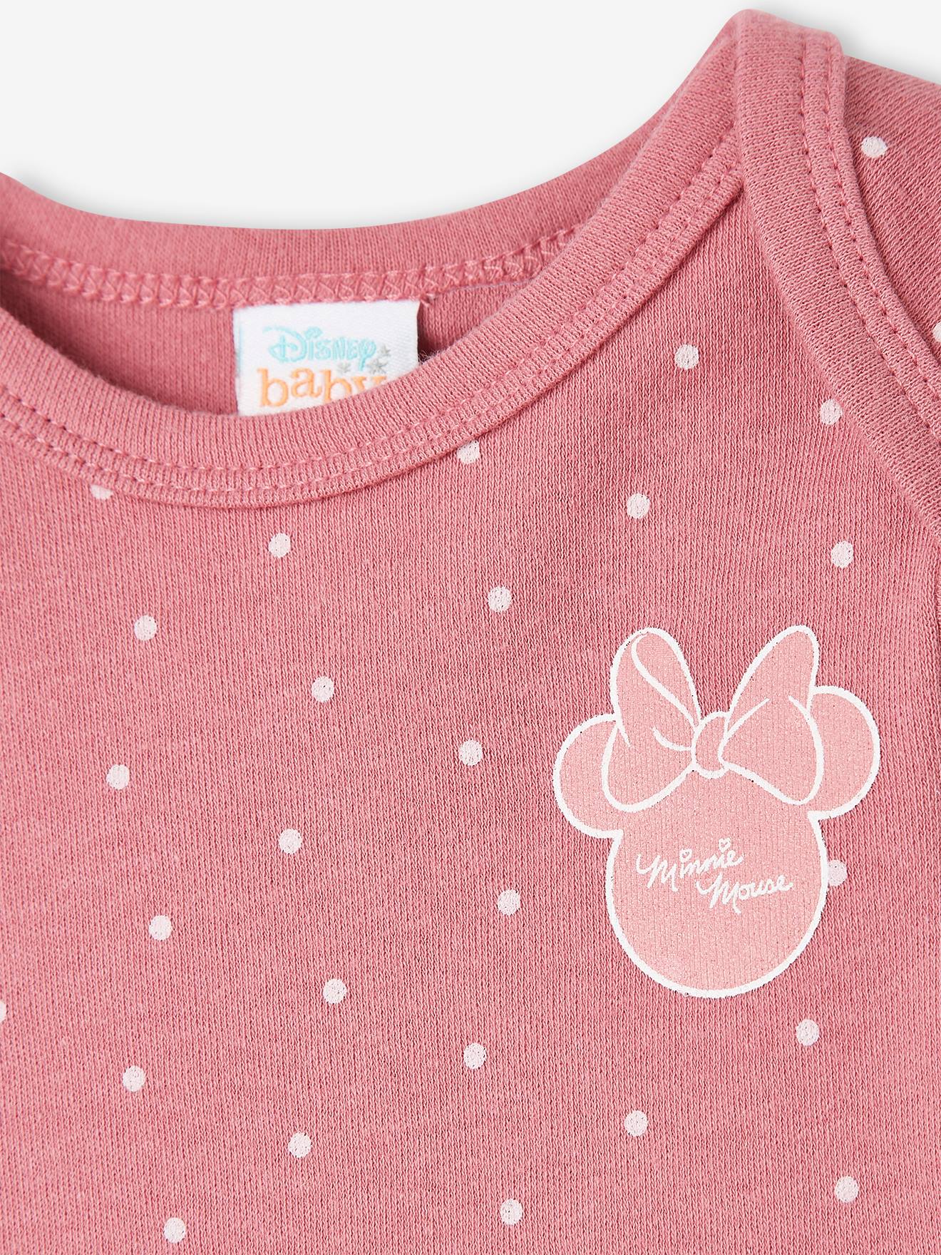 Lot de 2 bodies bébé fille DS® Minnie violet moyen uni avec decor