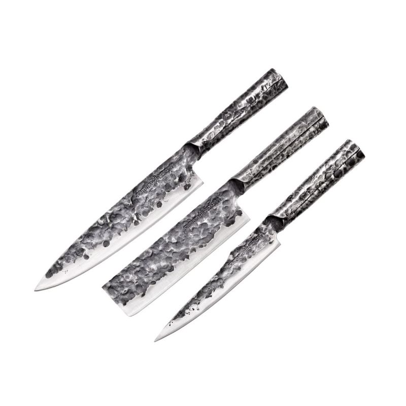 Küchenmesser-Set, Samura Meteora, Set 3-tlg. (Kochmesser - Nakirimesser - Filetiermesser)