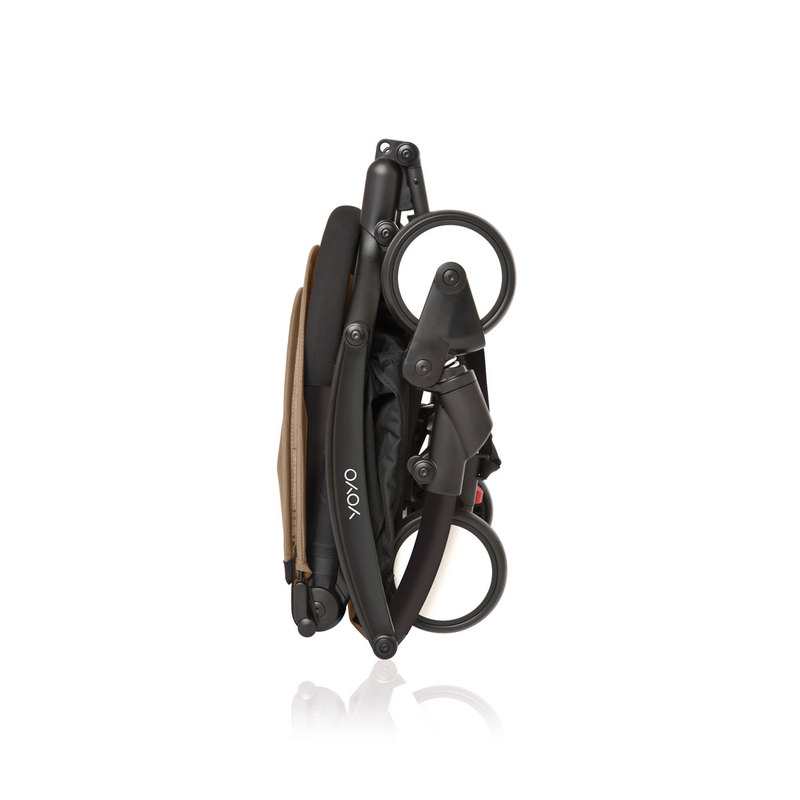 Poussette Yoyo2 4 roues châssis noir assise 6+ taupe Babyzen