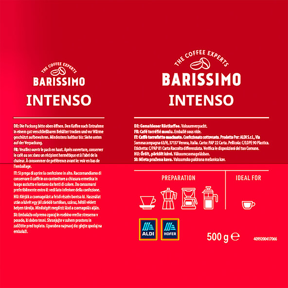 Kaffeepulver Intenso, 12 x 500 g