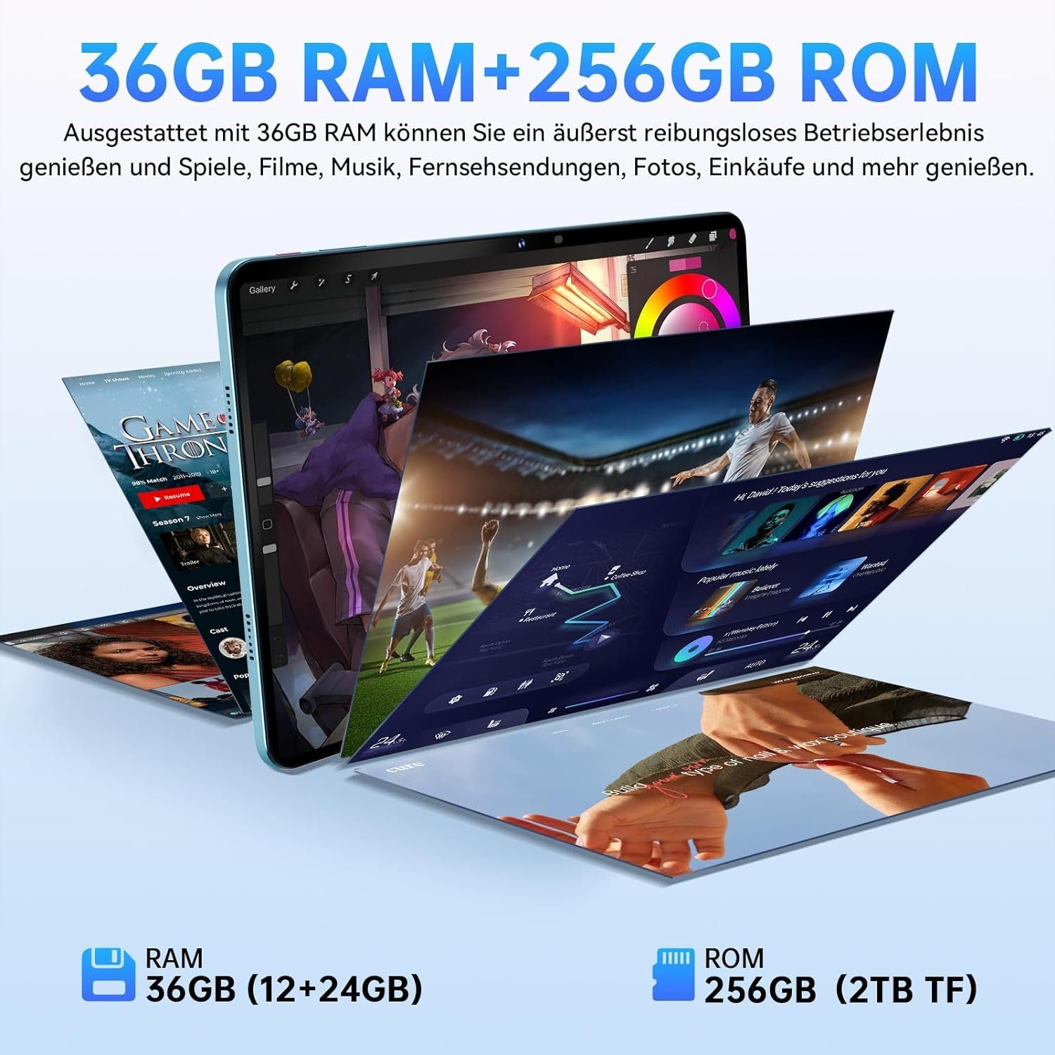 OUKITEL OT5 2K Display Helio G99 36GB RAM Gaming Tablet (12