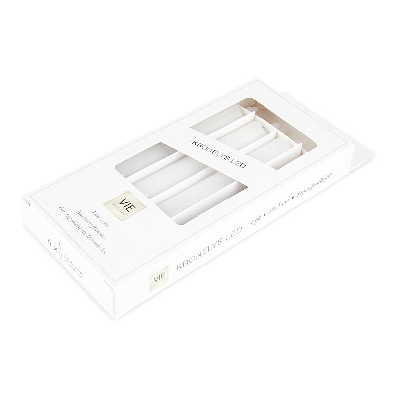 Vie Selected Kronelys 4-pk 20,5 cm LED hvit